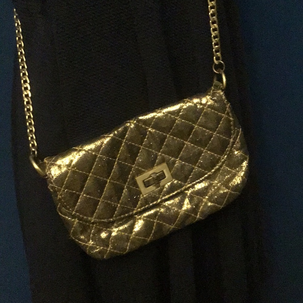 Gold hand bag